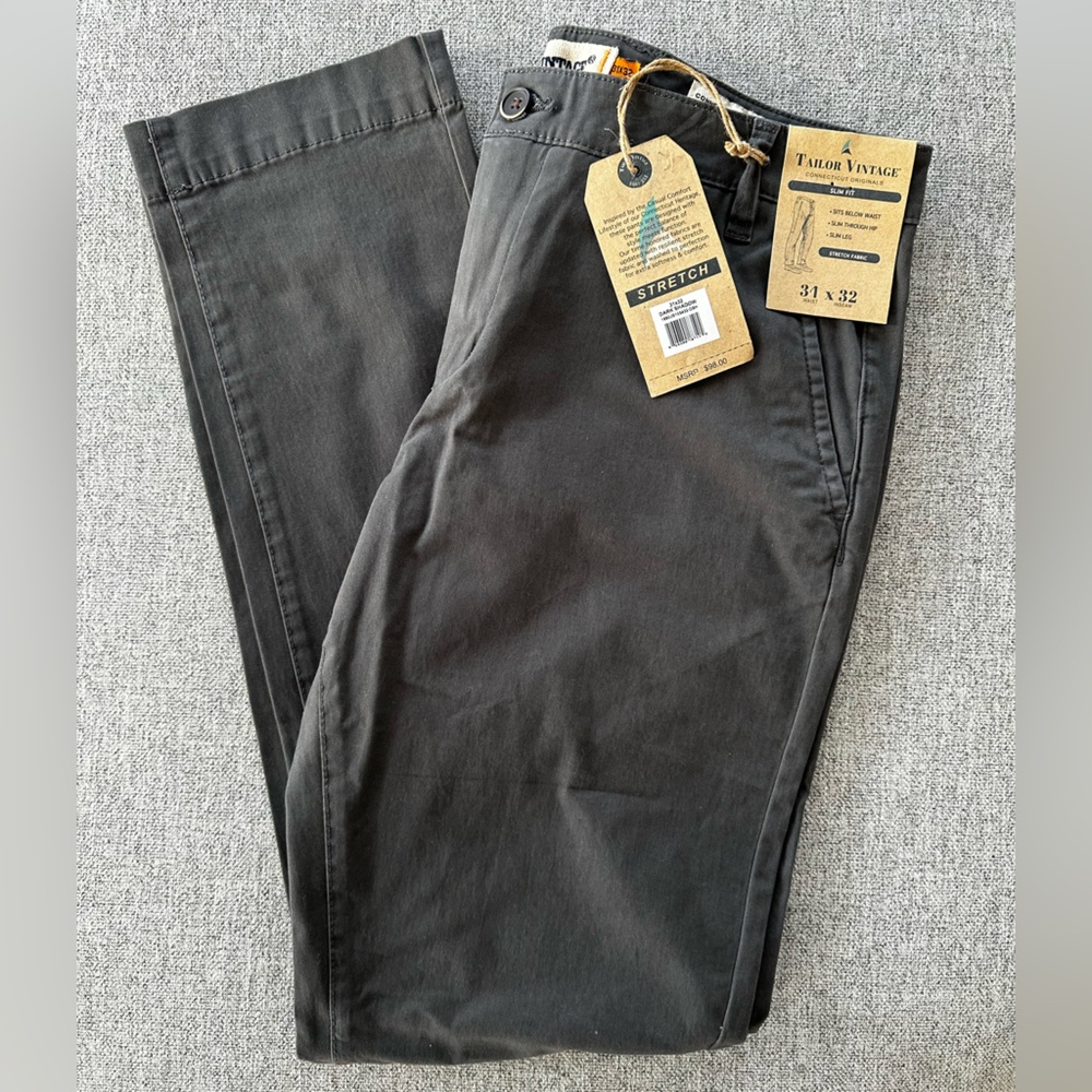 Tailor Vintage Charcoal Stretch Chinos